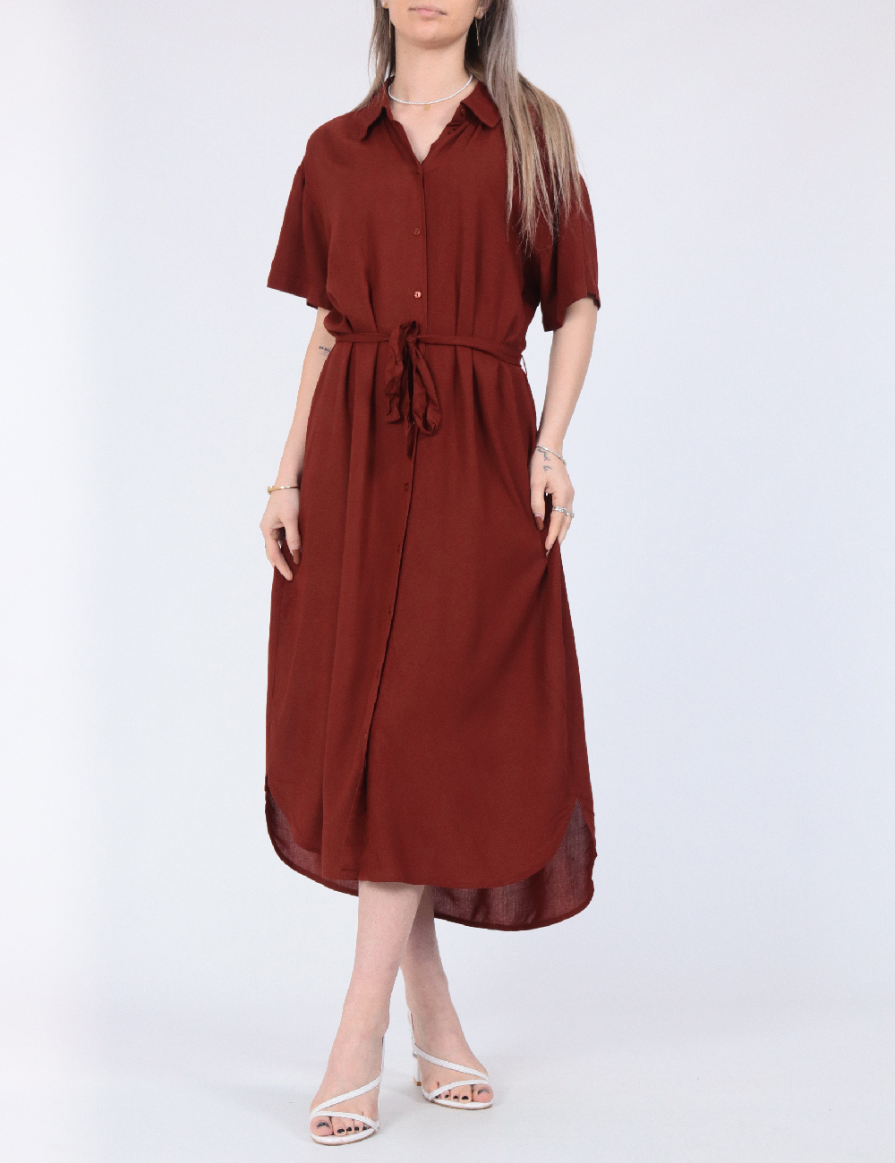 Rochie medie Vero Moda, maro