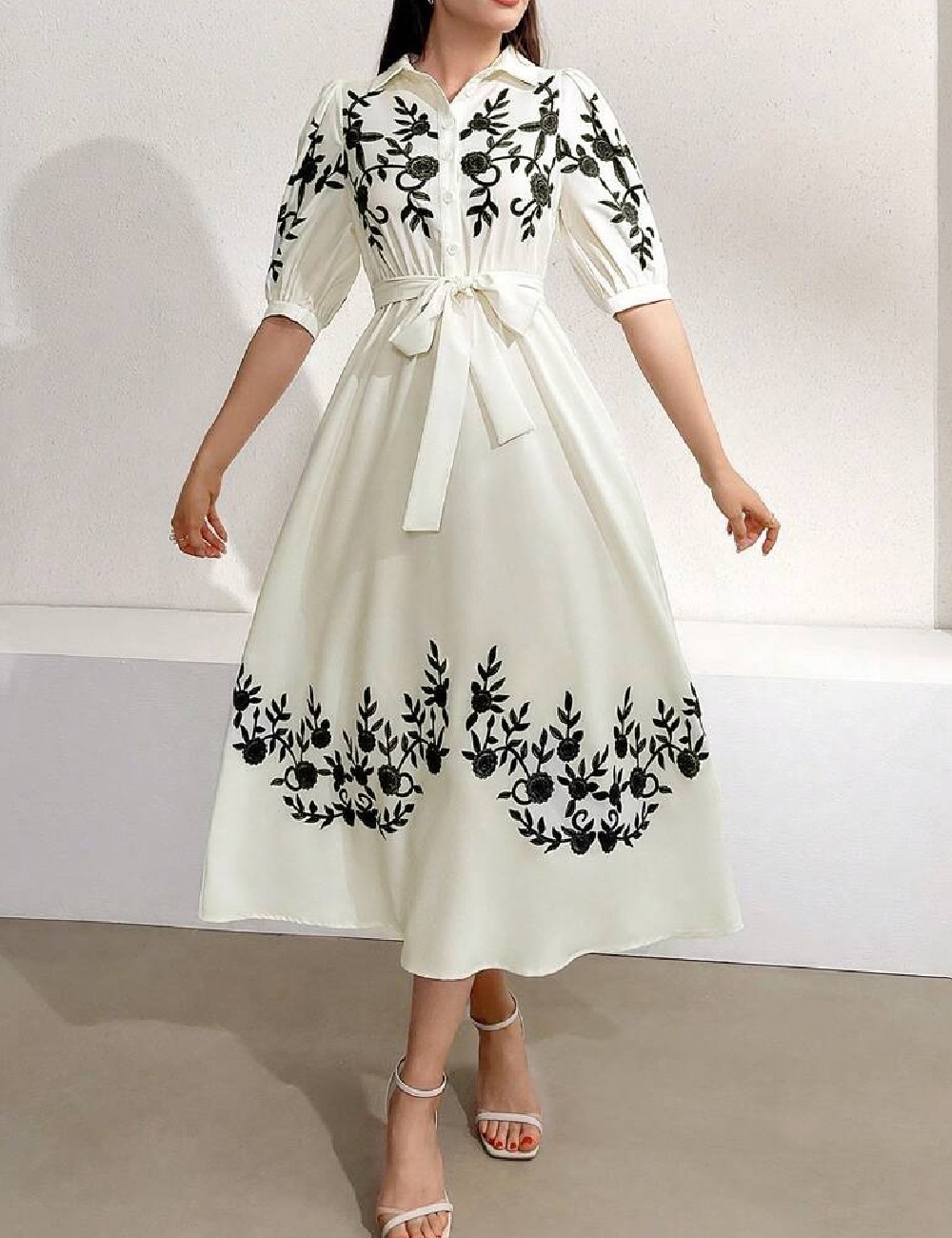 Rochie medie SHEIN, ecru - 1 | YEO