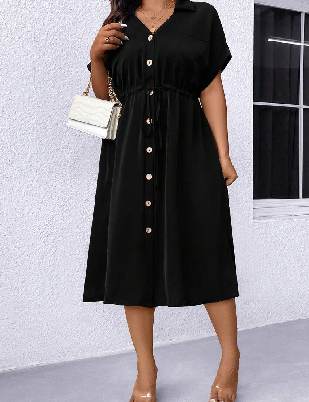 Rochie medie SHEIN CURVE, negru
