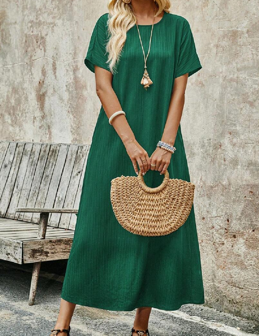 Rochie medie Emery Rose, verde