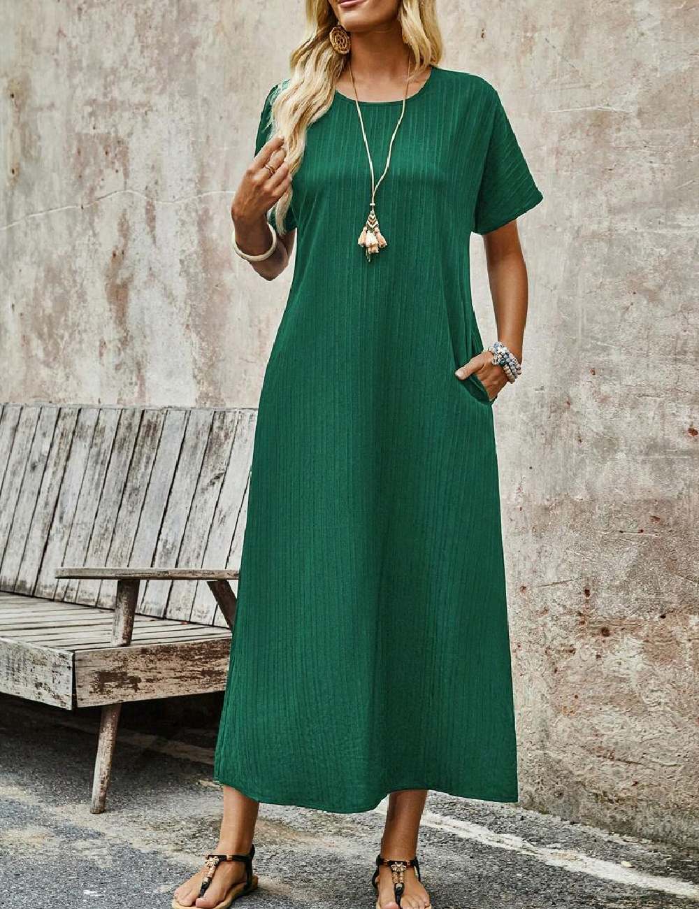 Rochie medie Emery Rose, verde - 1 | YEO