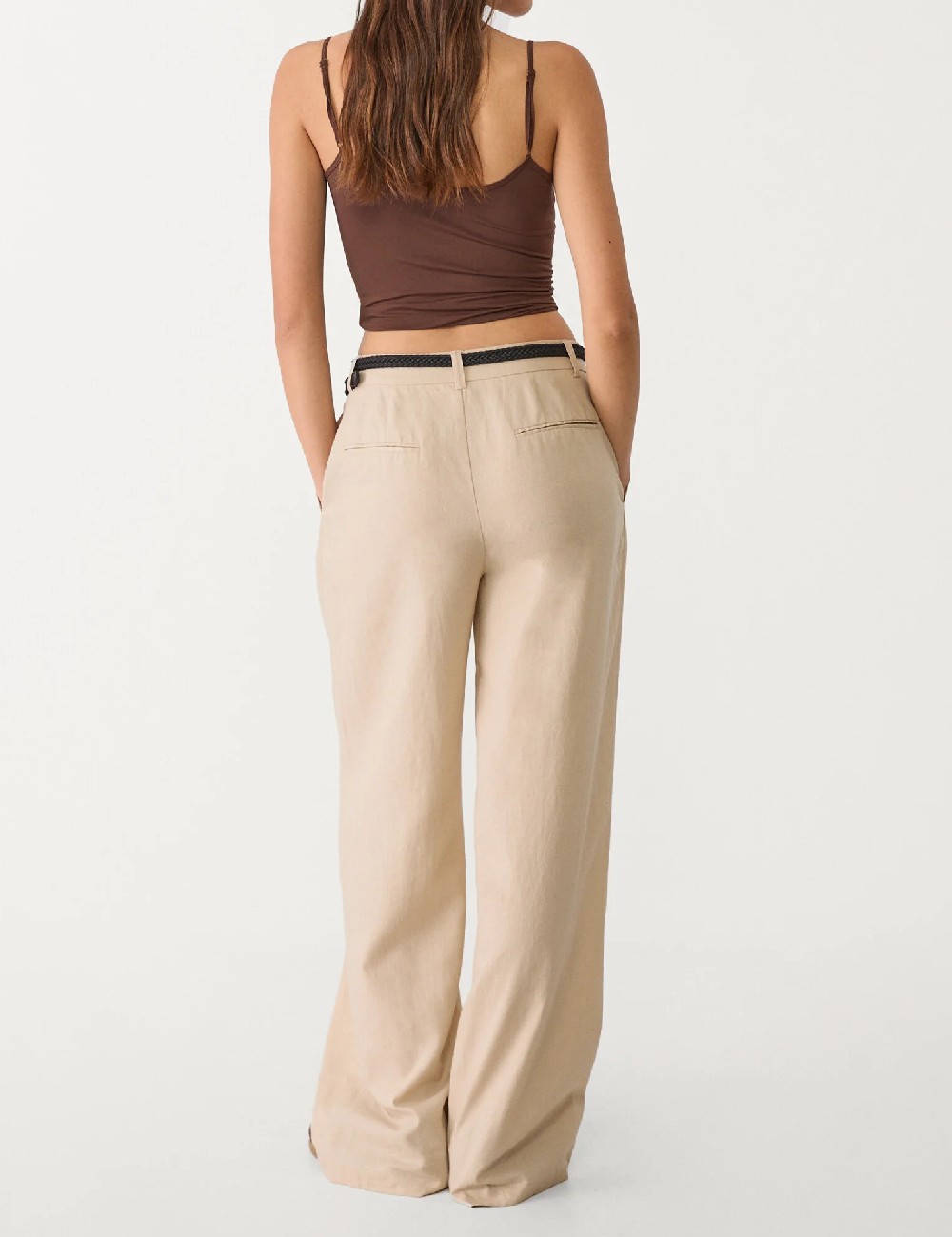 Pantaloni Stradivarius, crem - 1 | YEO