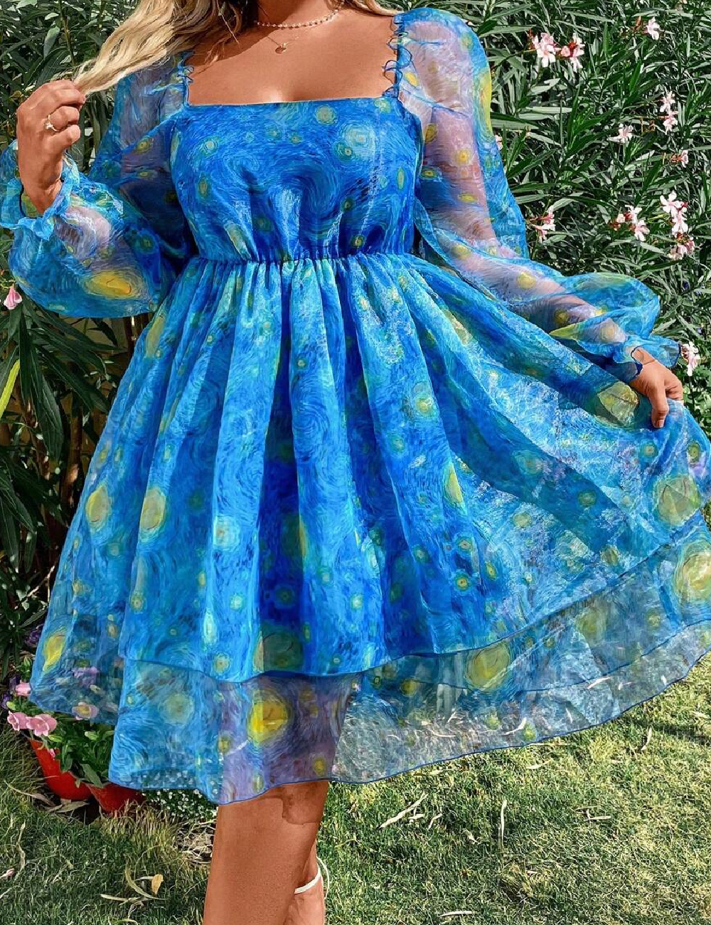 Rochie scurta SHEIN CURVE, albastru