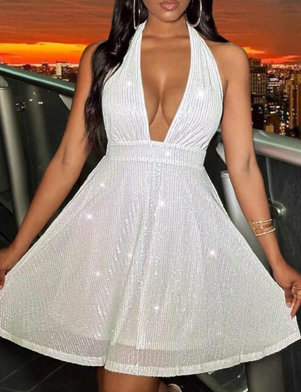 Rochie scurta SHEIN, alb - 1 | YEO