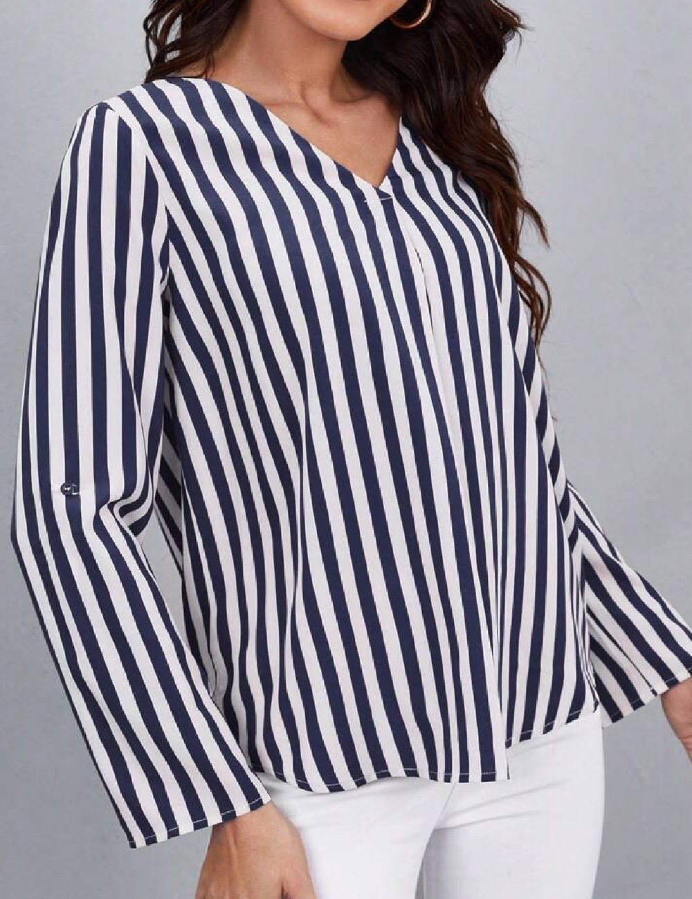Bluza SHEIN, bleumarin/alb - 1 | YEO