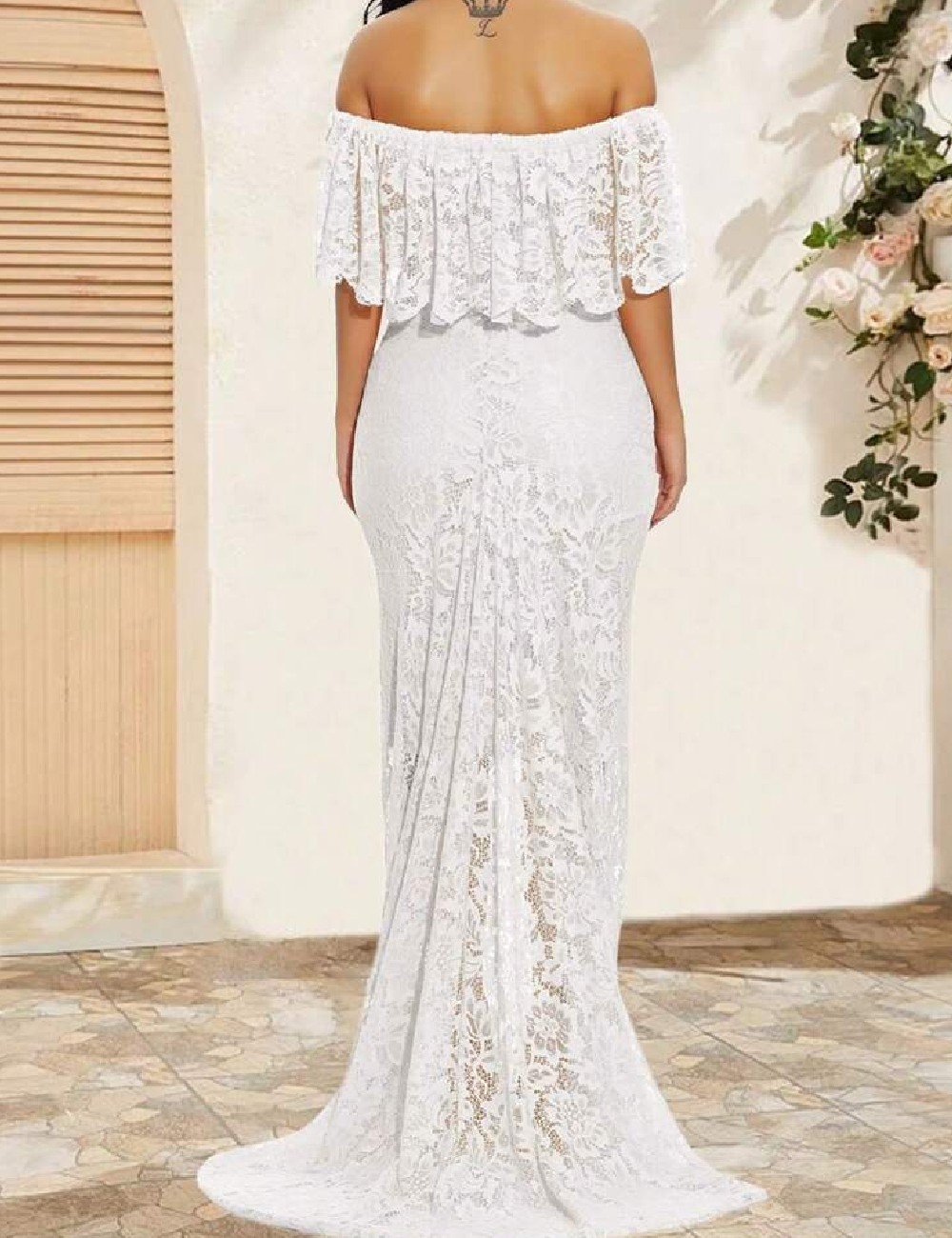 Rochie lunga SHEIN Maternity, alb - 1 | YEO