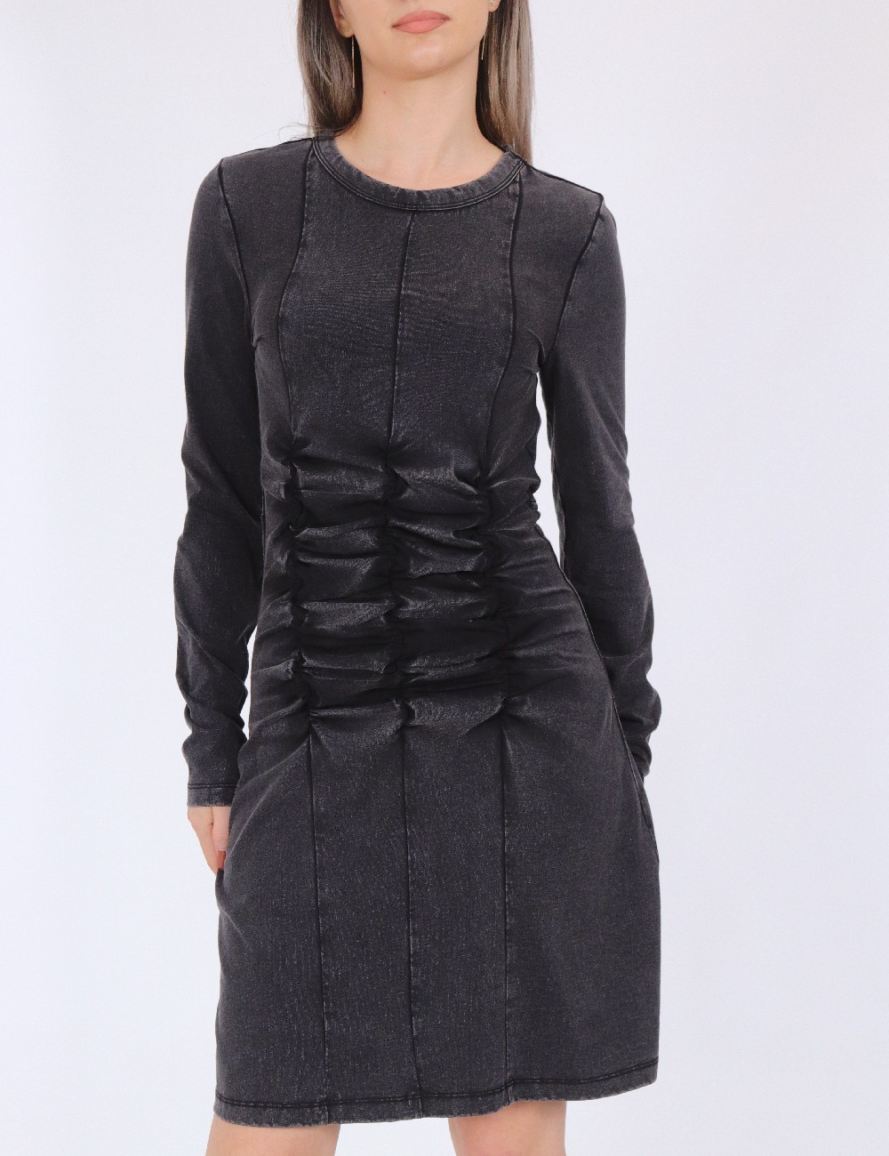 Rochie scurta Noisy May, gri - 1 | YEO