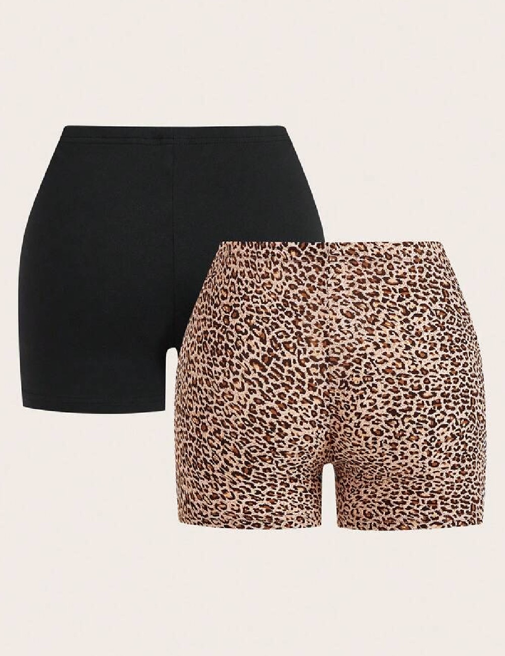 Set colanti 2 perechi SHEIN CURVE, negru/animal print - 1 | YEO