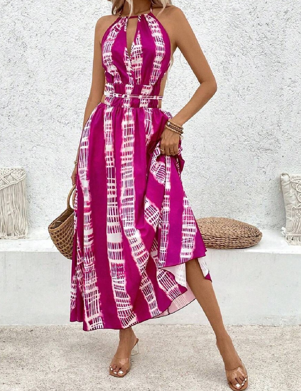 Rochie lunga SHEIN, magenta - 1 | YEO