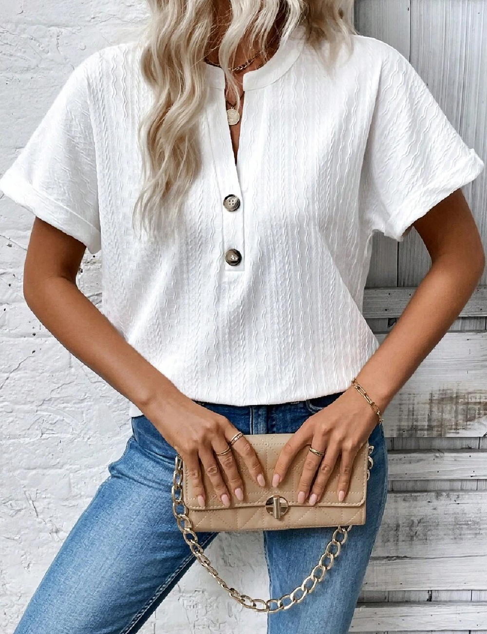 Tricou SHEIN, alb - 1 | YEO