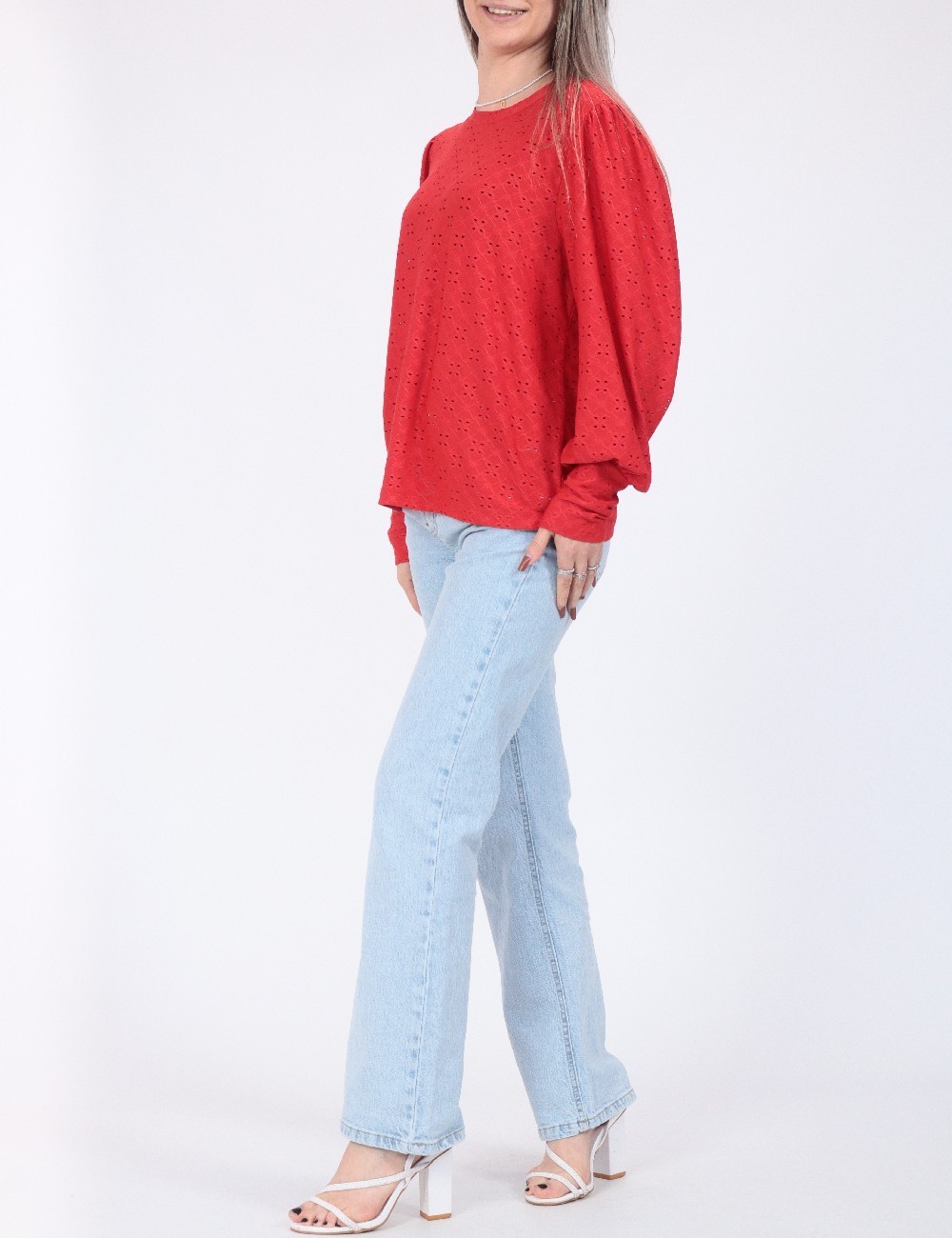 Bluza Jacqueline de Yong, rosu - 1 | YEO