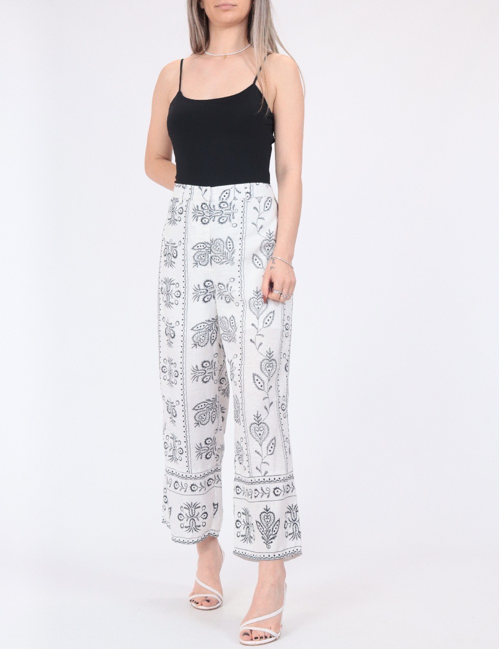 Pantaloni Jacqueline de Yong, alb - 1 | YEO