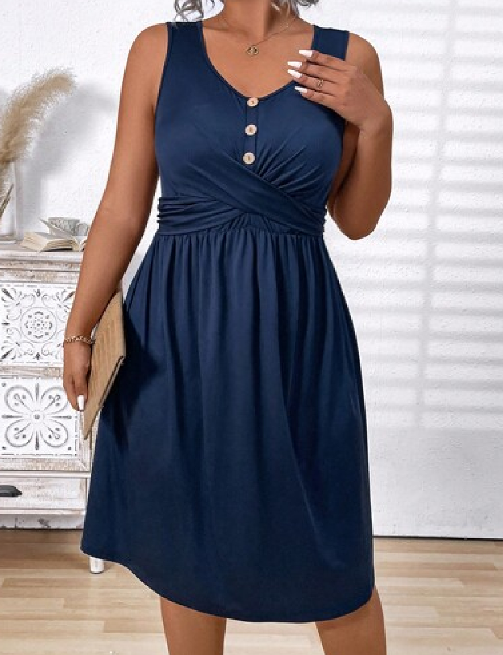 Rochie scurta SHEIN CURVE, bleumarin
