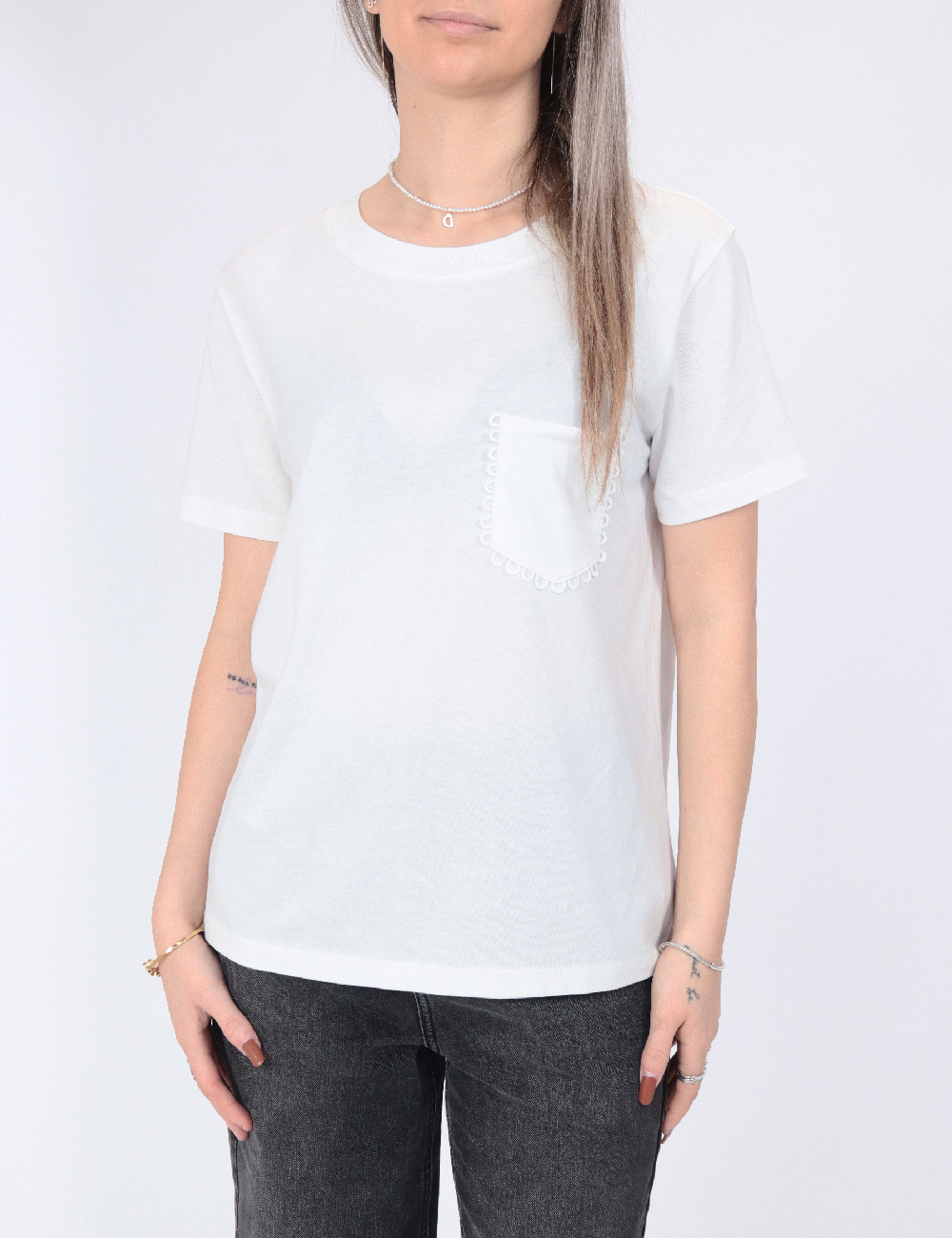 Tricou Jacqueline de Yong, alb