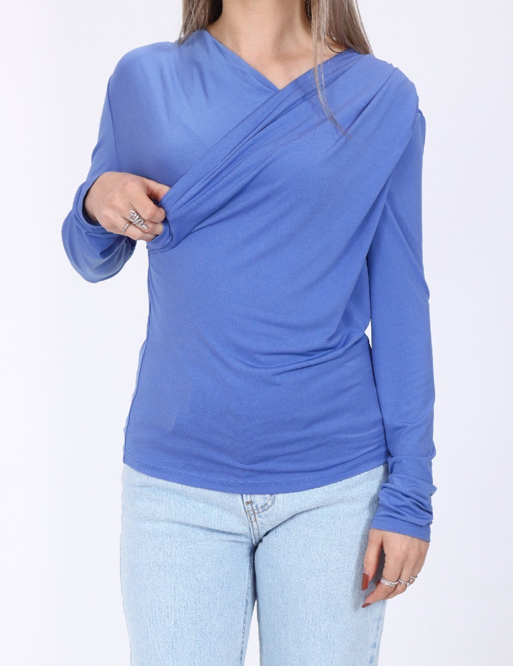 Bluza Jacqueline de Yong, albastru - 1 | YEO