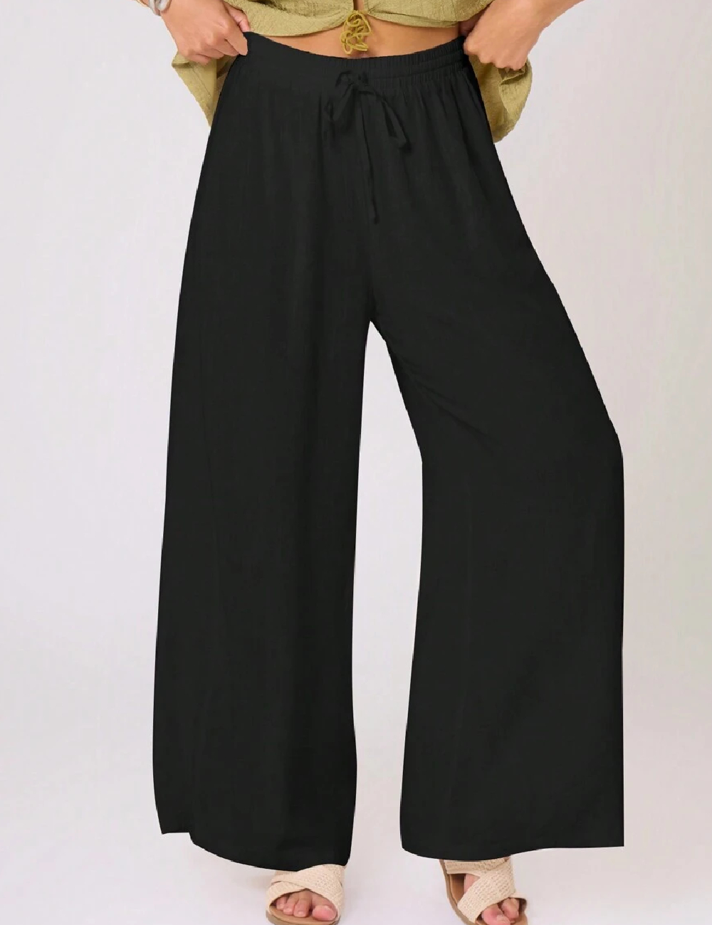 Pantaloni SHEIN CURVE, negru - 1 | YEO