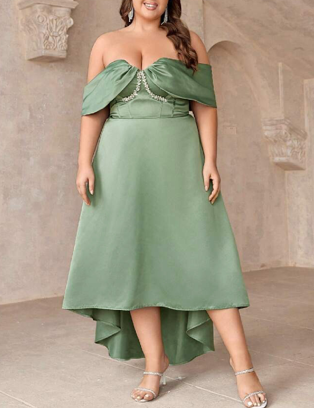 Rochie lunga SHEIN CURVE, verde