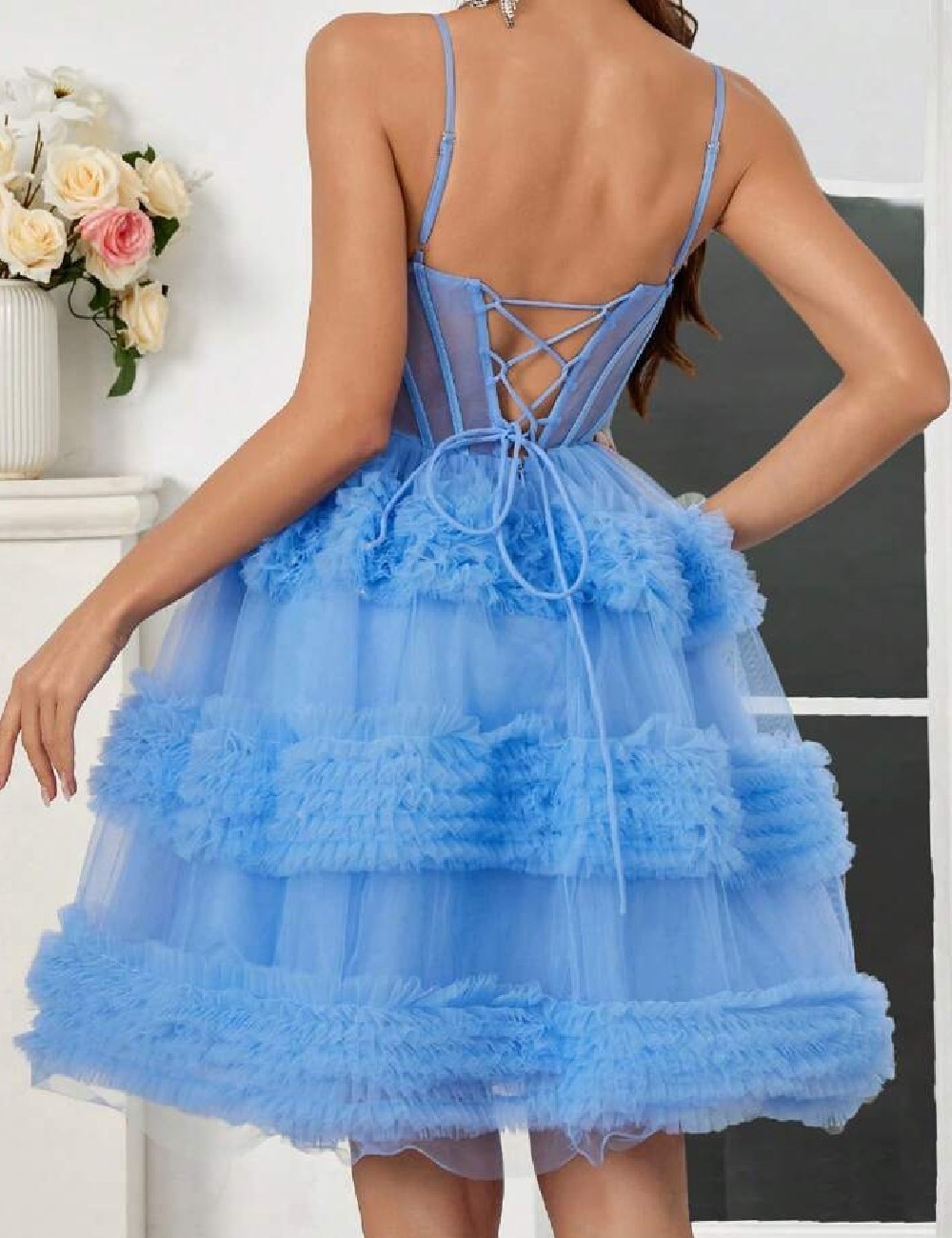Rochie scurta SHEIN, albastru - 1 | YEO