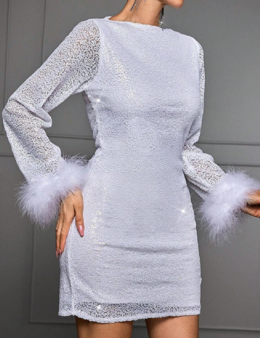 Rochie scurta SHEIN, alb - 1 | YEO