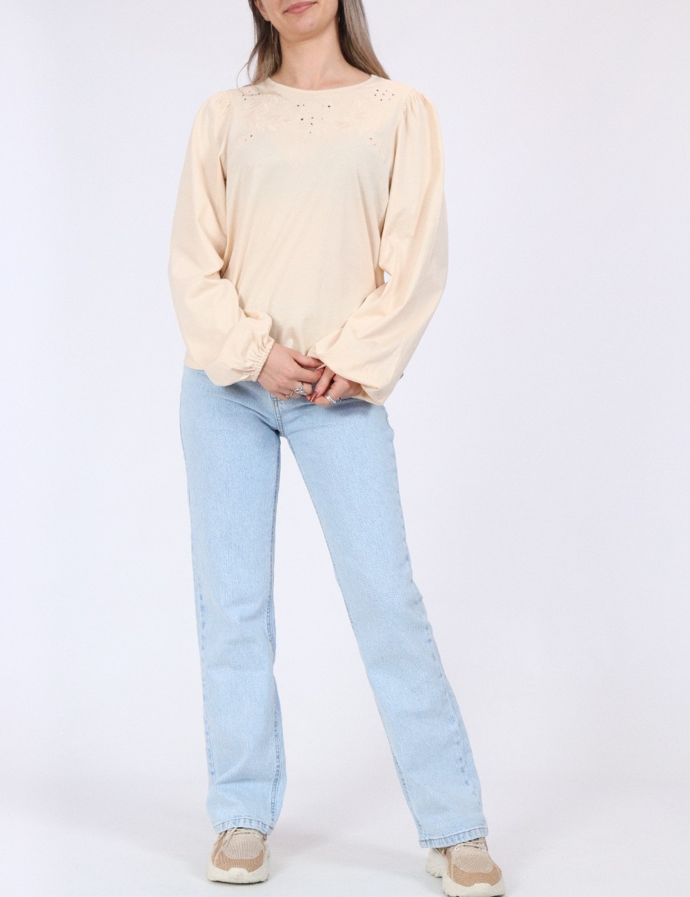 Bluza Jacqueline de Yong, crem - 1 | YEO