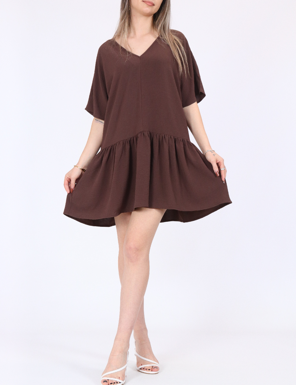 Rochie scurta Noisy May, maro
