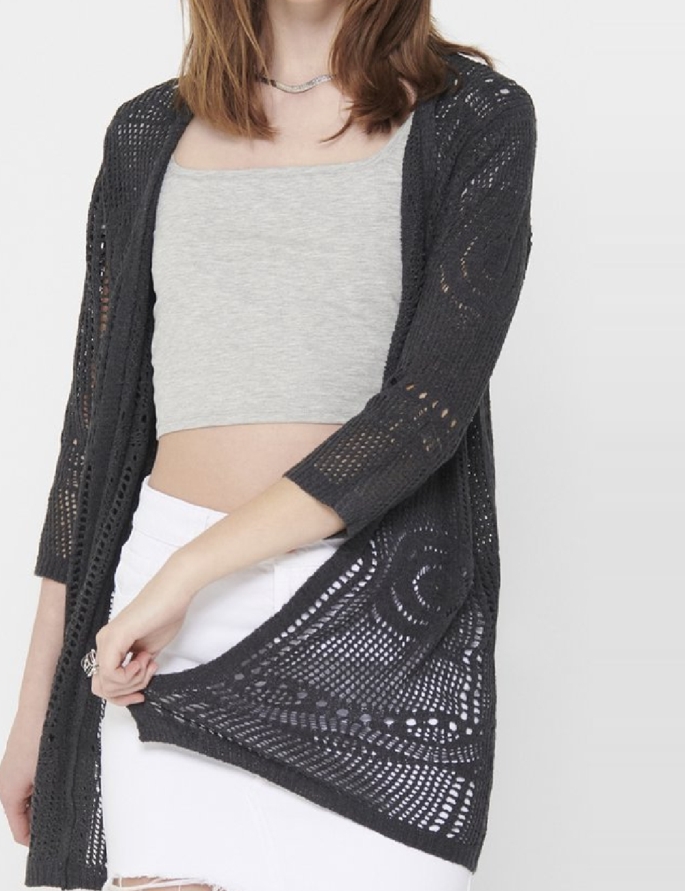 Cardigan Jacqueline de Yong, gri - 1 | YEO