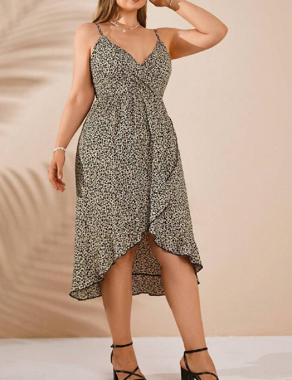 Rochie medie SHEIN CURVE, crem - 1 | YEO