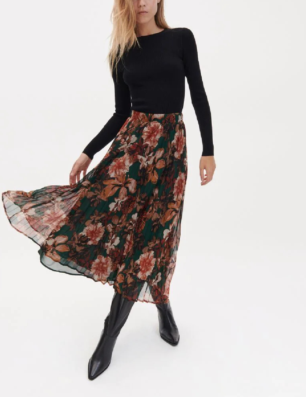 Fusta Reserved, floral print