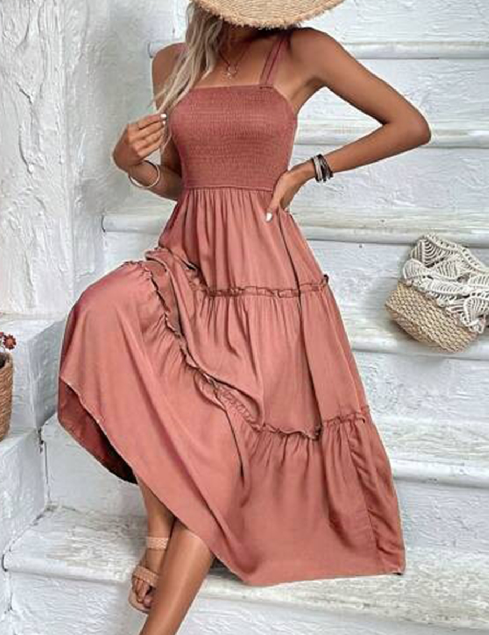 Rochie medie SHEIN, roz pudra
