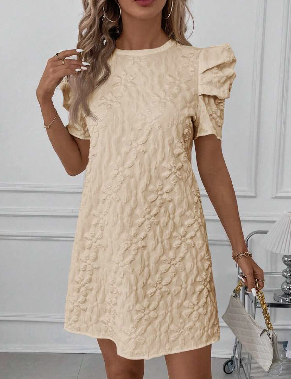 Rochie scurta SHEIN, crem - 1 | YEO