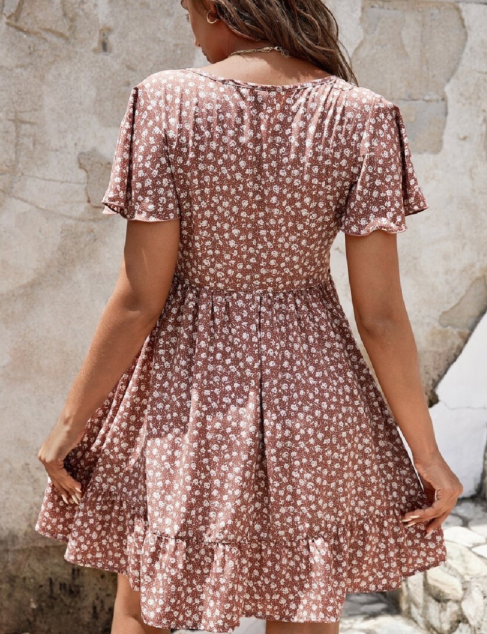 Rochie scurta SHEIN, maro - 1 | YEO