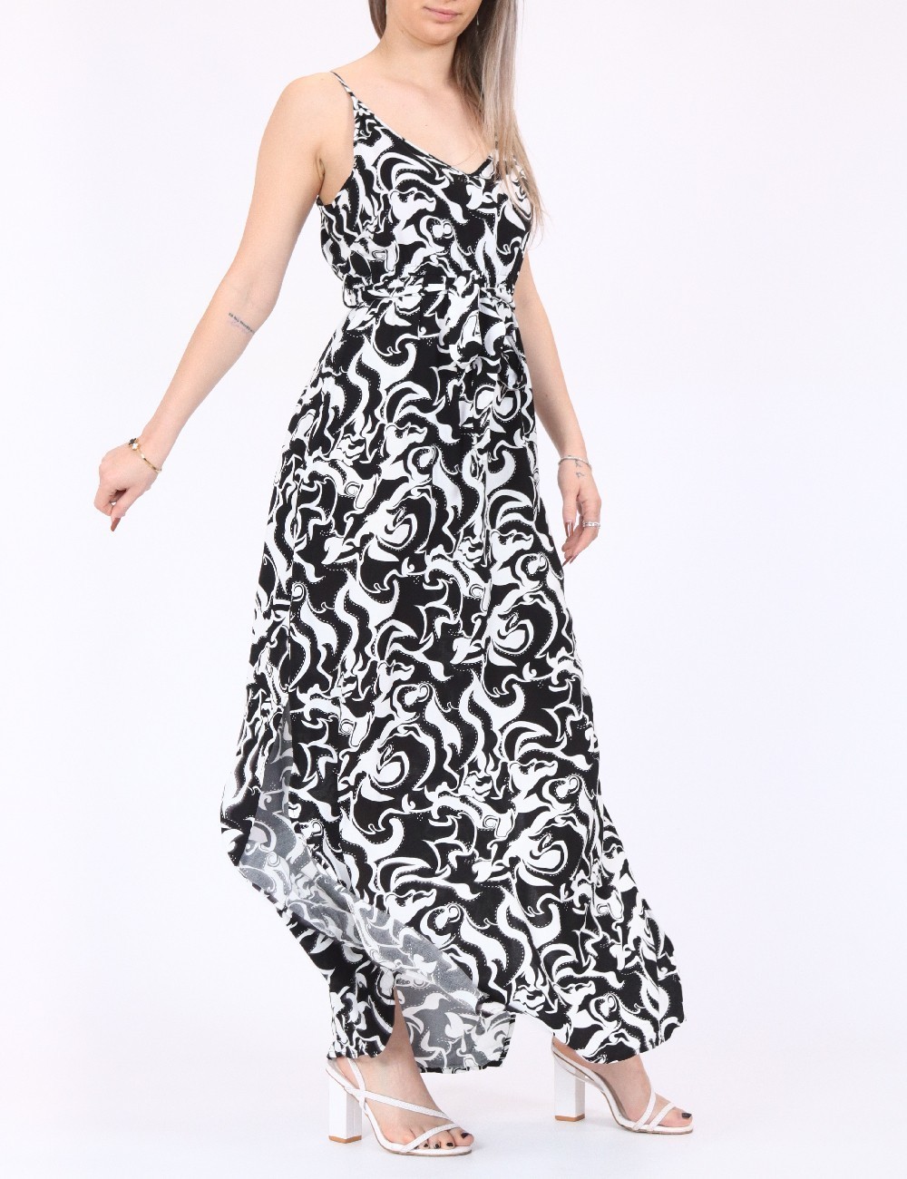 Rochie lunga Vero Moda, alb/negru - 1 | YEO