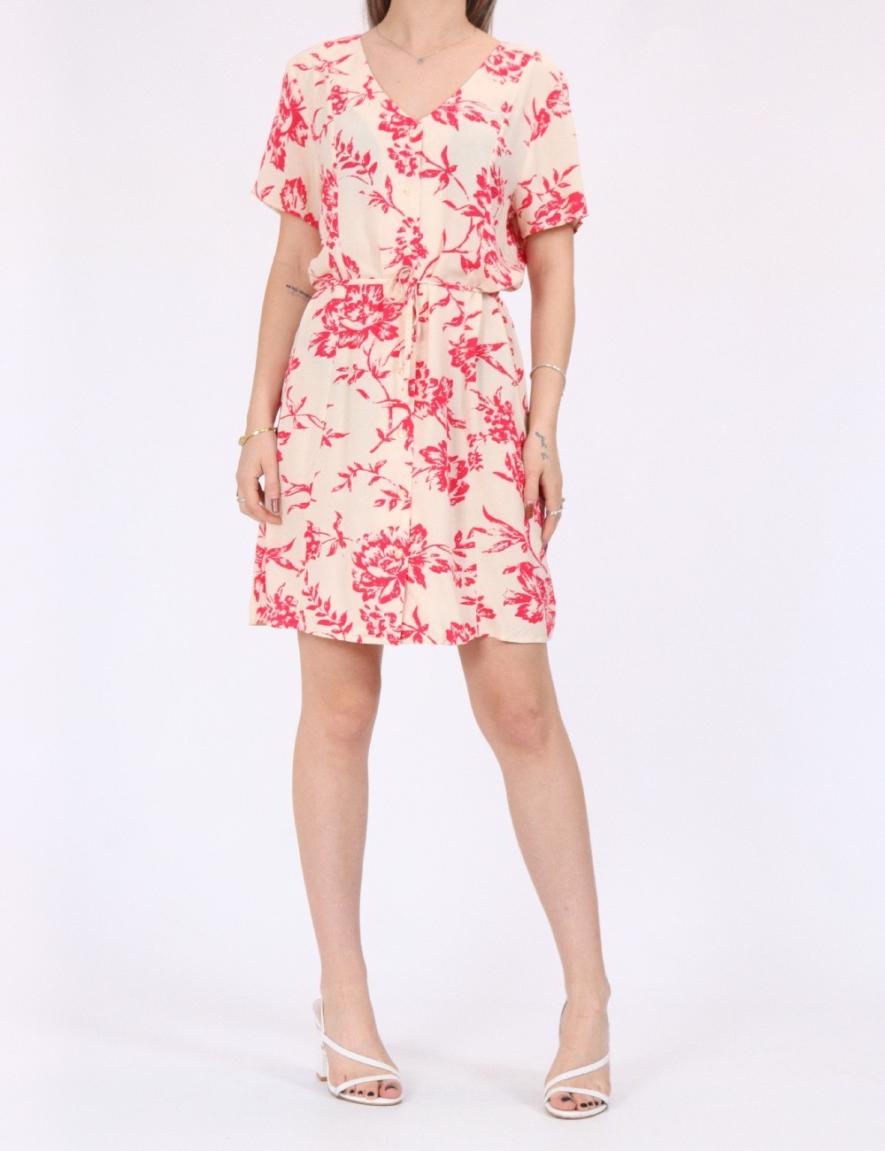 Rochie scurta Jacqueline de Yong, crem - 1 | YEO