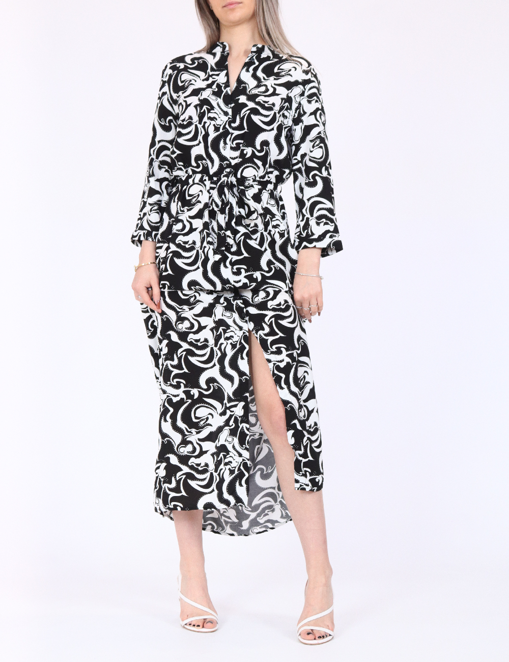 Rochie lunga Vero Moda, alb/negru