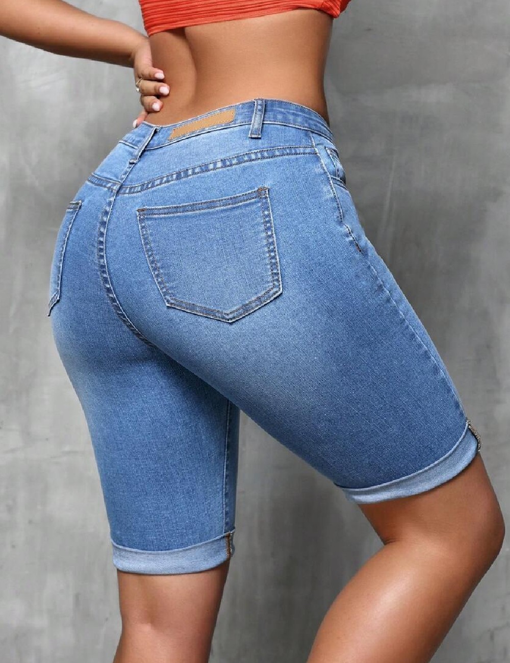 Pantaloni scurti SHEIN, albastru - 1 | YEO