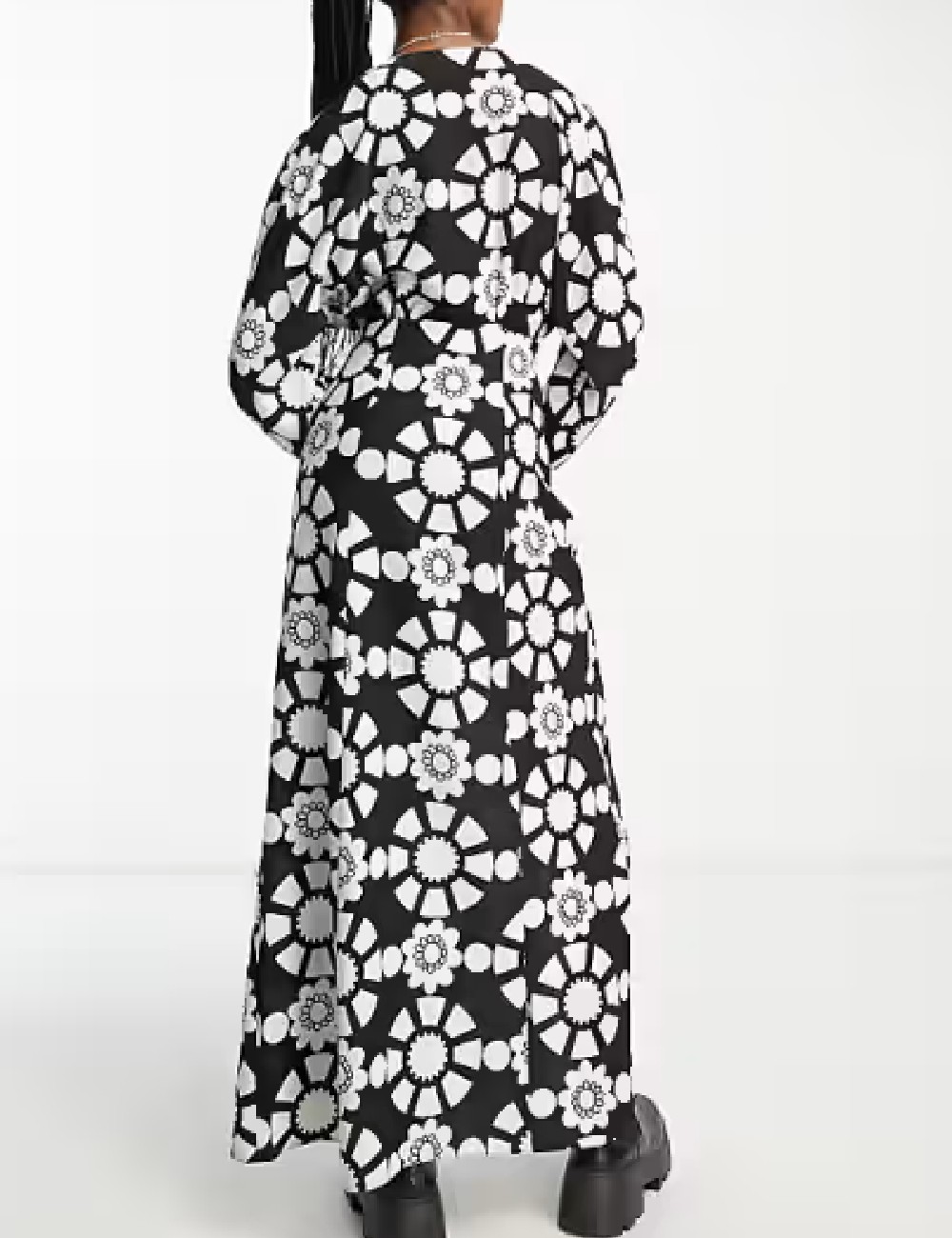 Rochie lunga ASOS, alb/negru - 1 | YEO
