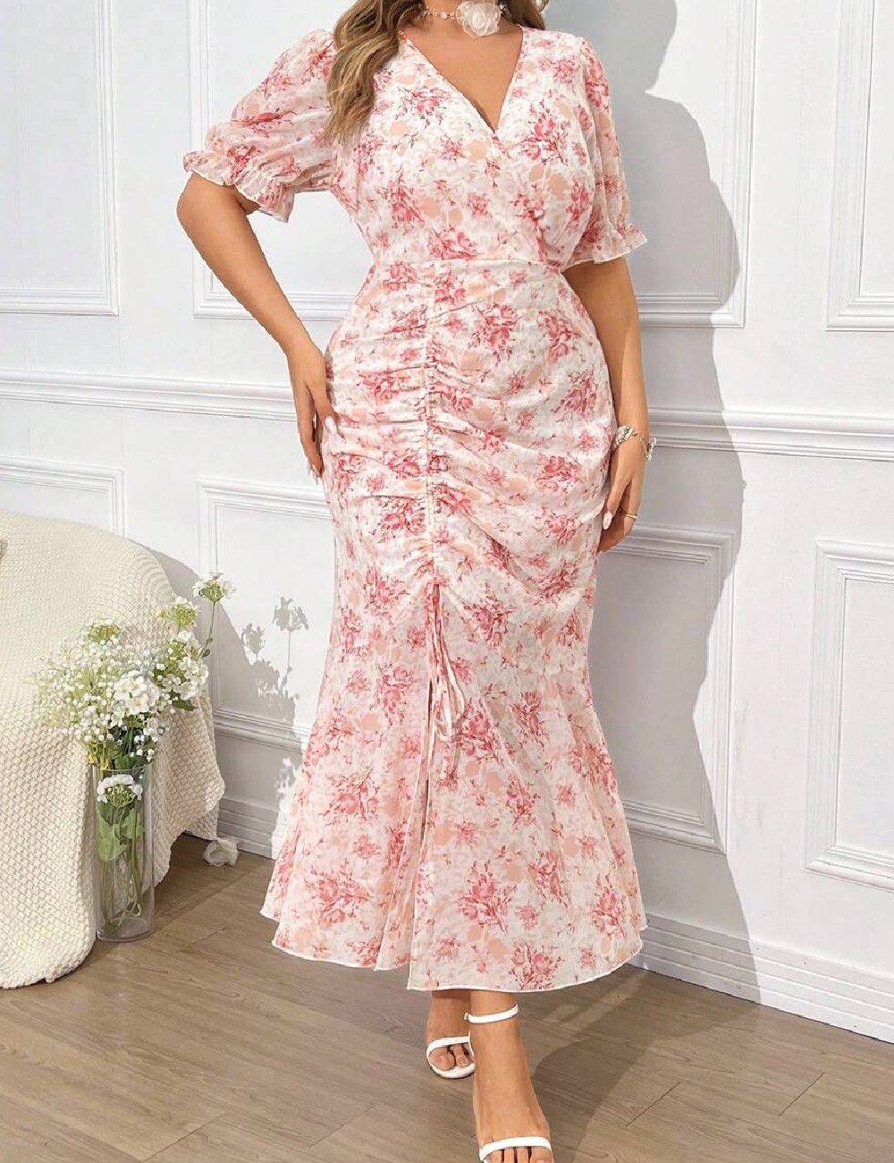 Rochie lunga SHEIN CURVE, roz - 1 | YEO
