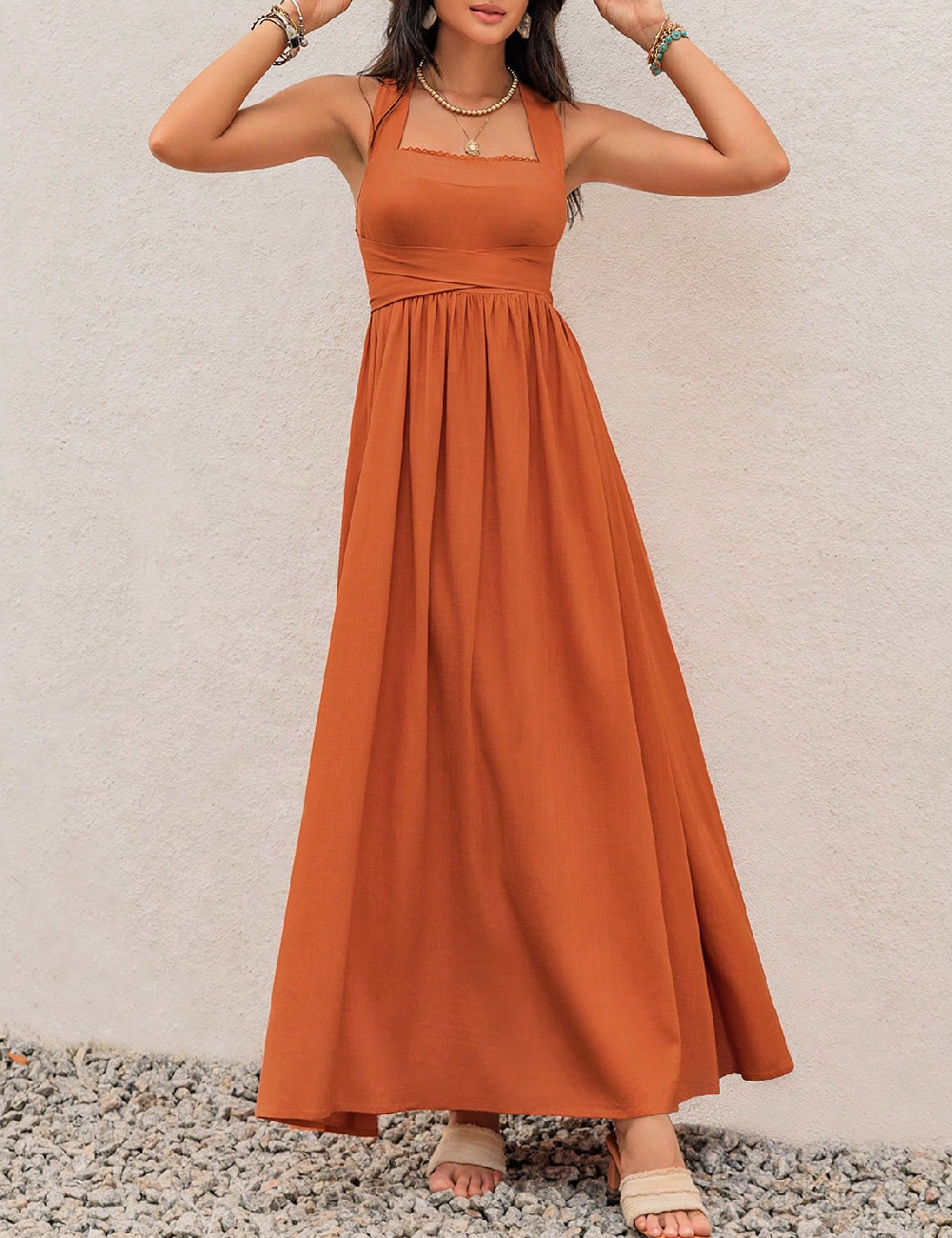 Rochie lunga Rusttydustty, maro