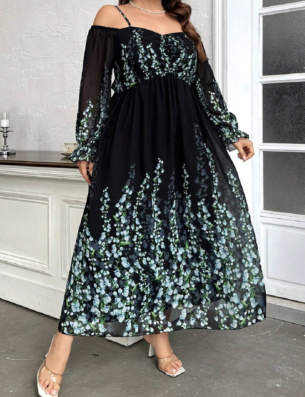 Rochie lunga SHEIN CURVE, negru