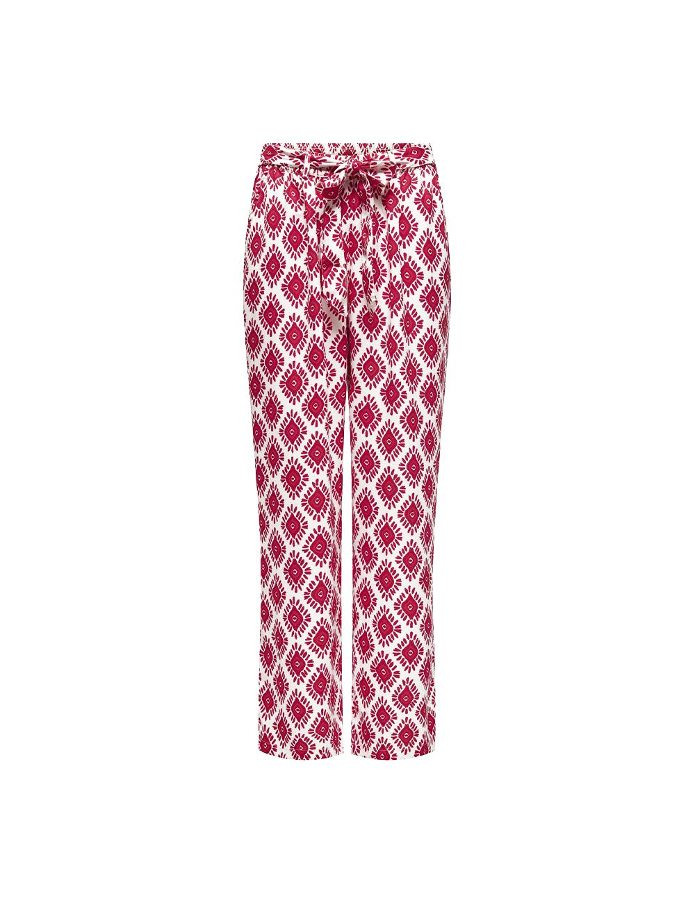 Pantaloni Only, alb/rosu