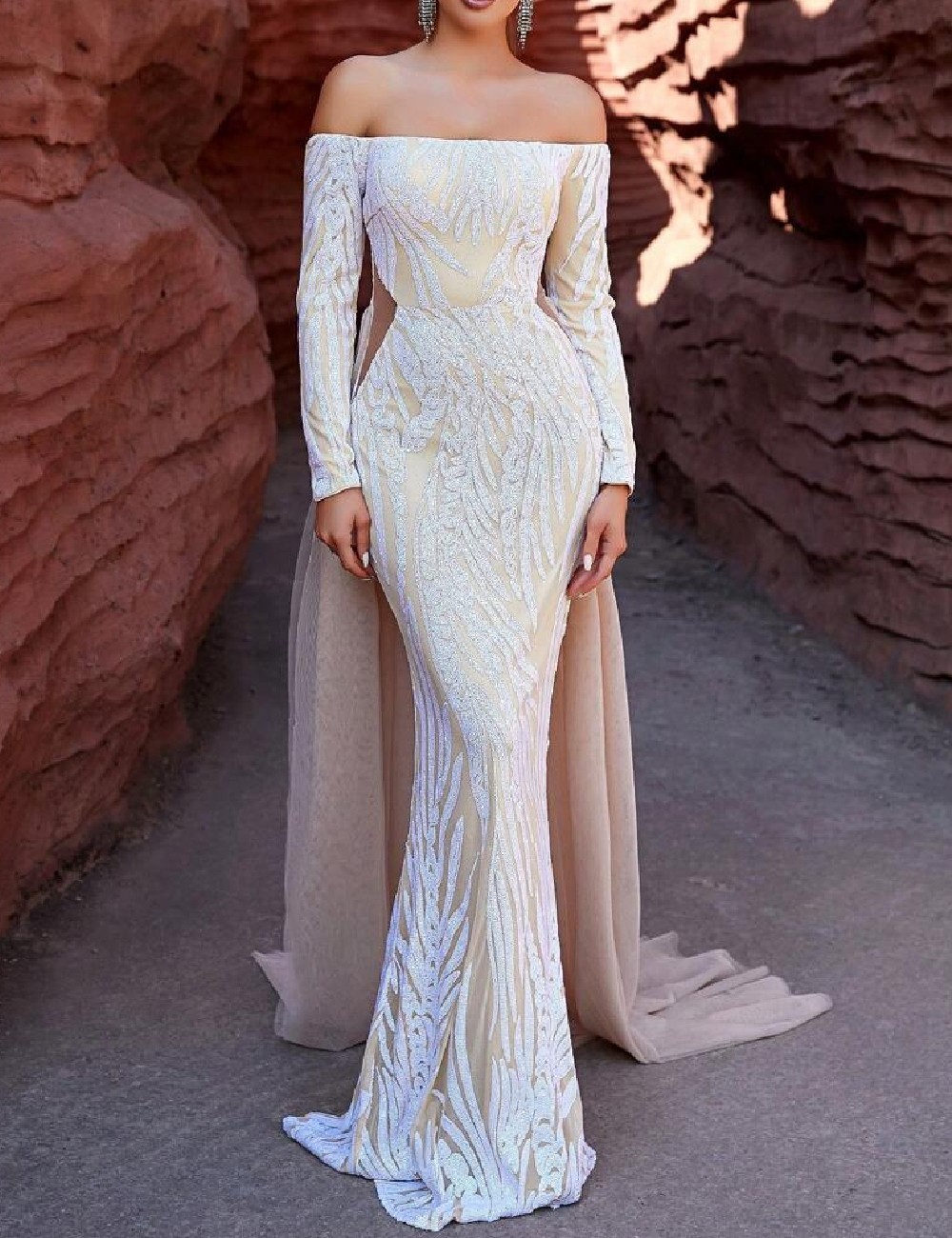 Rochie lunga Love&Lemonade, crem - 1 | YEO