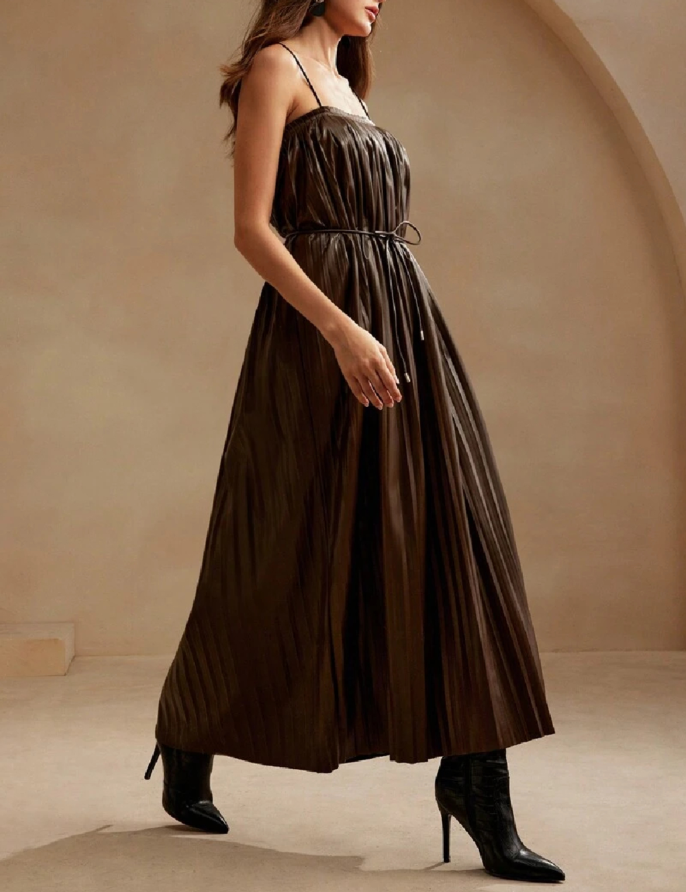 Rochie lunga Anewsta, maro