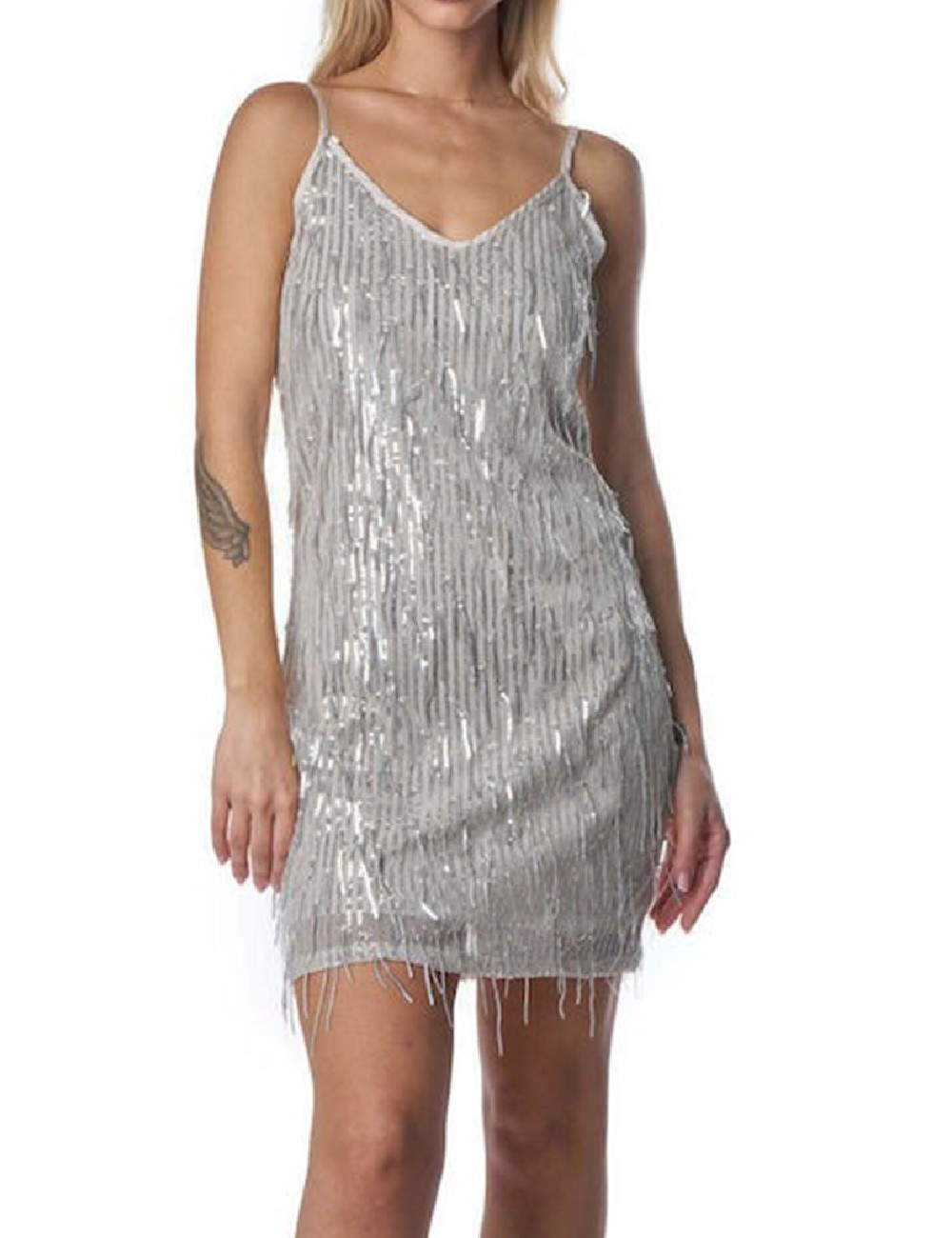 Rochie scurta Only, argintiu - 1 | YEO