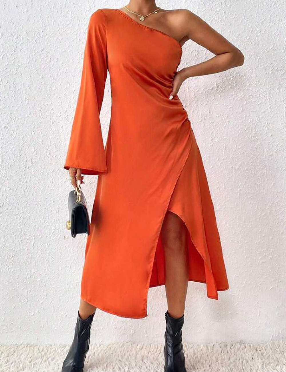 Rochie medie SHEIN, portocaliu