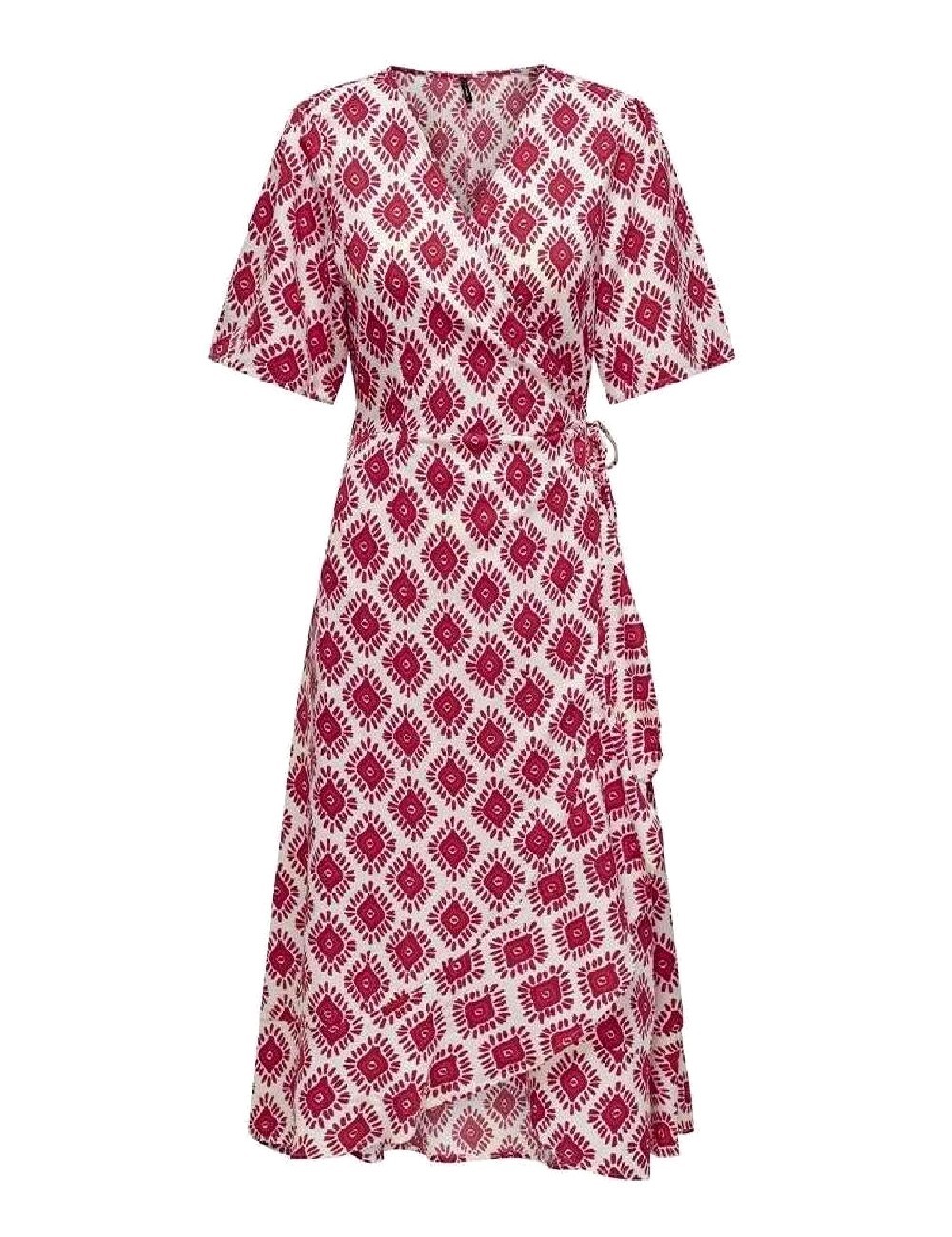 Rochie medie Only, rosu/alb - 1 | YEO