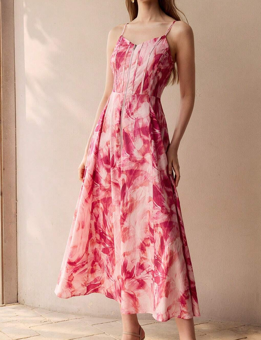 Rochie lunga MOTF, roz