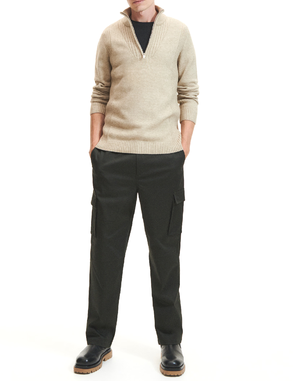 Pantaloni Reserved, verde inchis