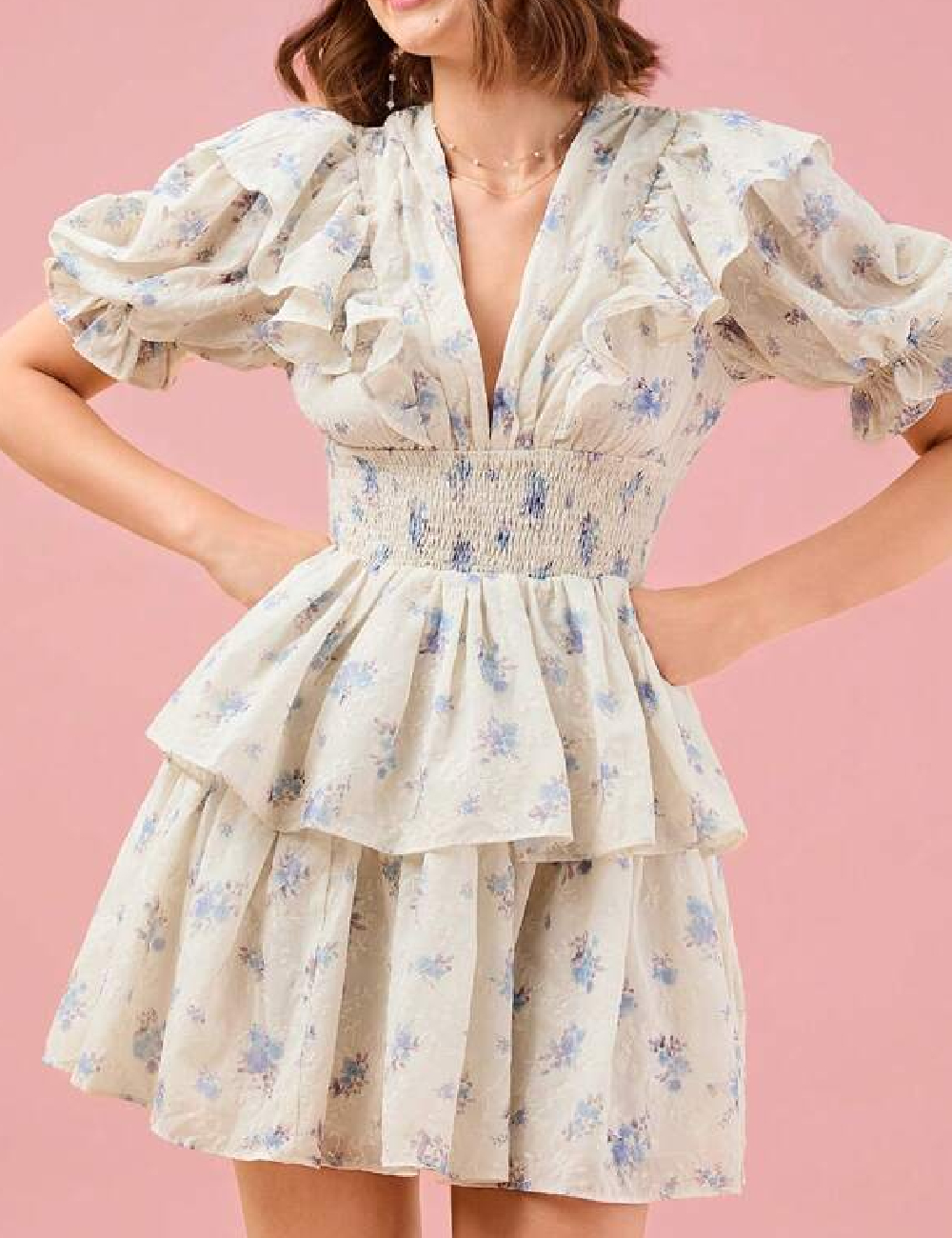 Rochie scurta SHEIN, crem