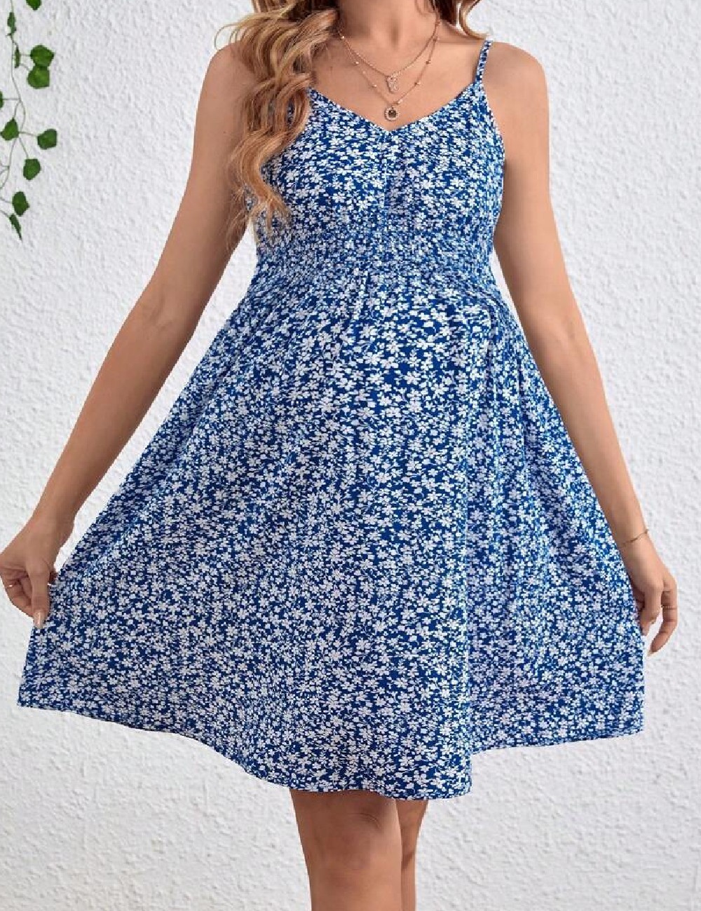 Rochie scurta SHEIN Maternity, albastru - 1 | YEO