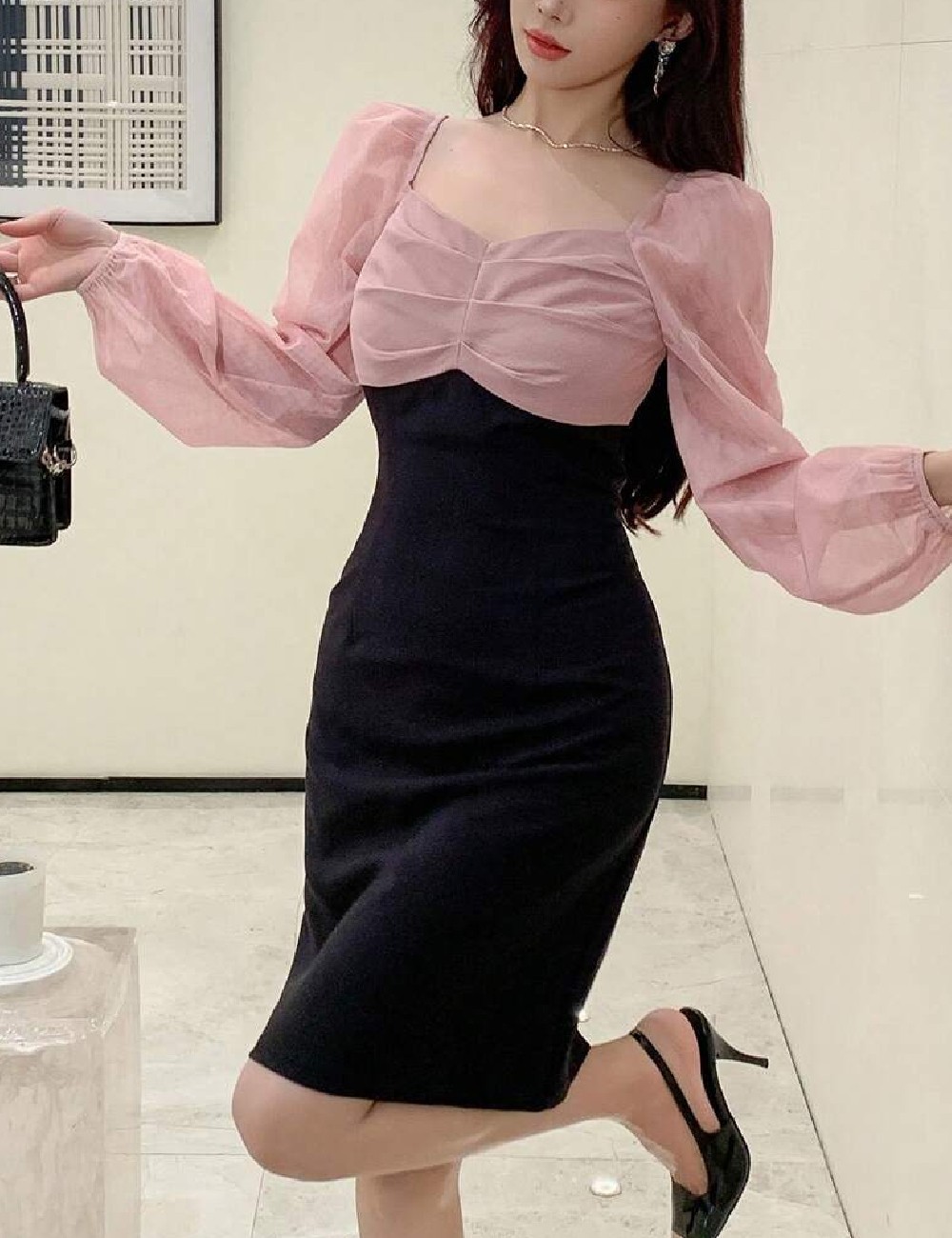 Rochie scurta Dazy, negru - 1 | YEO